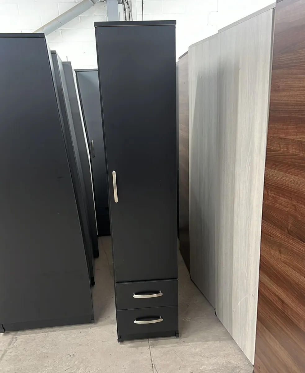 Single Wardrobe With Drawer 2 1 door wardrobe with 2 drawers black