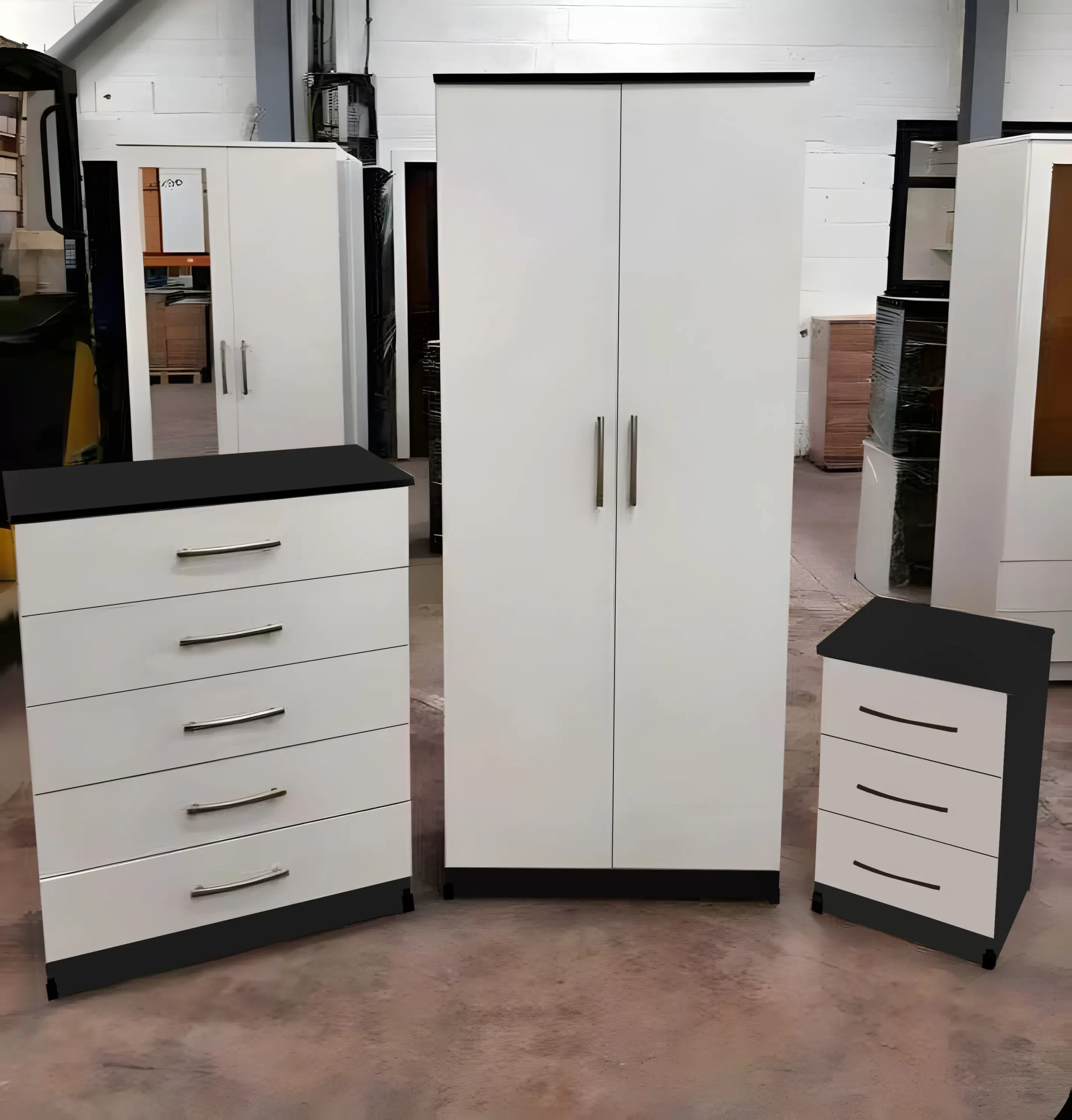 2 door wardrobe set with 1 chest and sidetable 1 2 door wardrobe set with 1 chest and sidetable