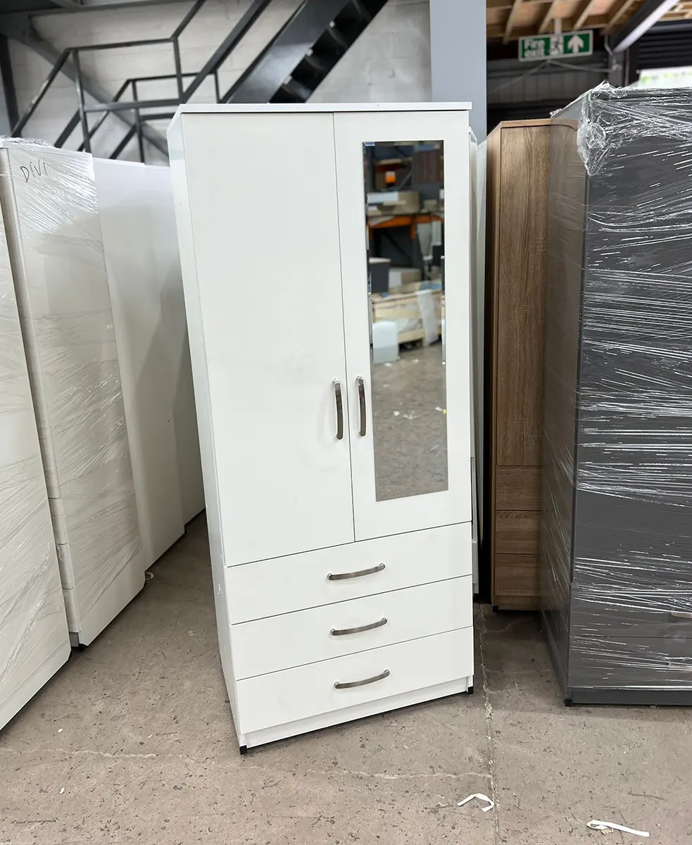 2 door wardrobe with 1 mirror and 3 Drawers 1 2 door wardrobe with 1 mirror and 3 Drawers