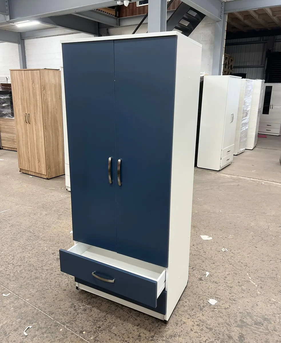 2 door wardrobe with 2 Drawers 3 2 door wardrobe with 2 Drawers blue