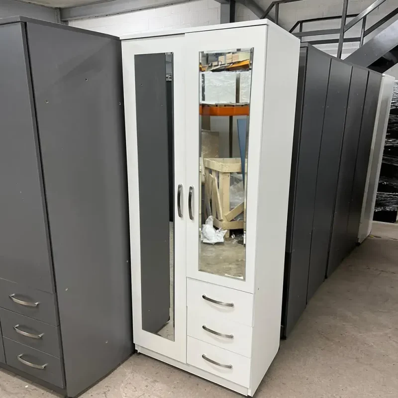 2 door wardrobe with 2 mirror and 3 Drawers 1 2 door wardrobe with 2 mirror and 3 Drawers