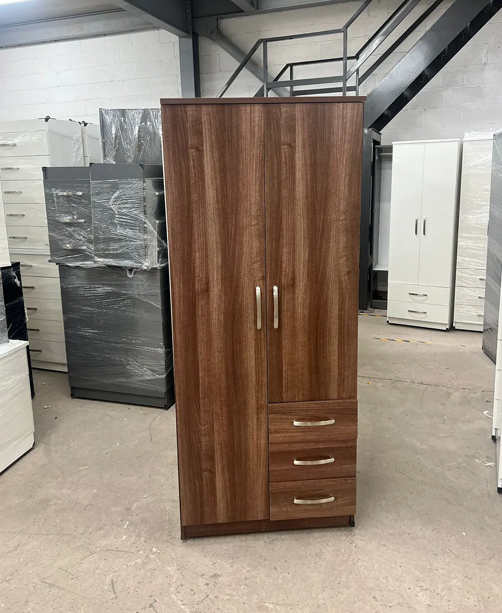 2 door wardrobe with 3 side Drawers 3 2 door wardrobe with 3 side Drawers walnut