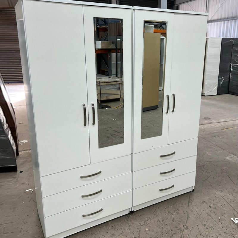 Elegant 4 door wardrobe with 2 mirror and 6 drawers 1 Elegant 4 door wardrobe with 2 mirror and 6 drawers