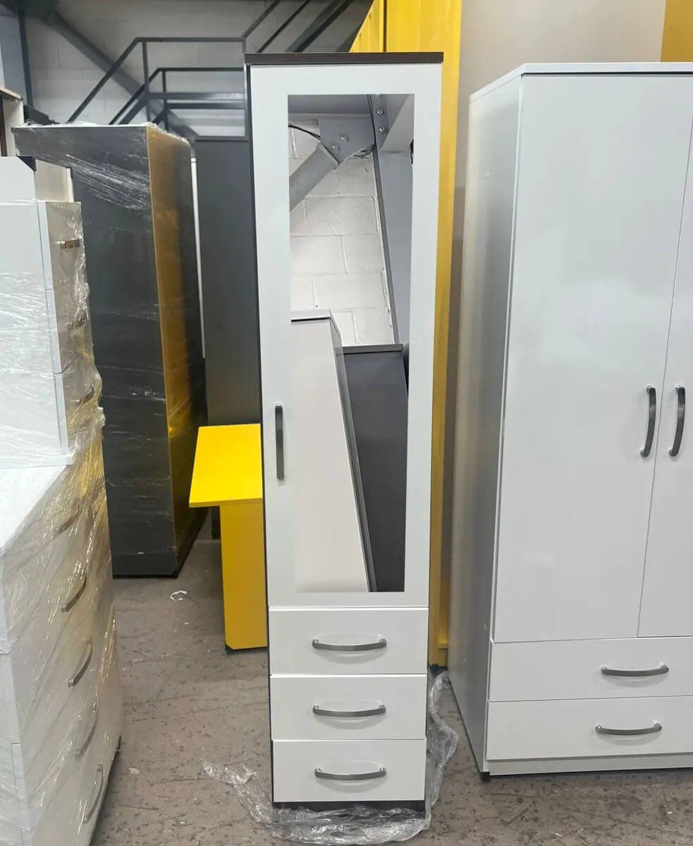 Mirrored Cheap Wardrobe with Drawers 1 Cheap Wardrobe