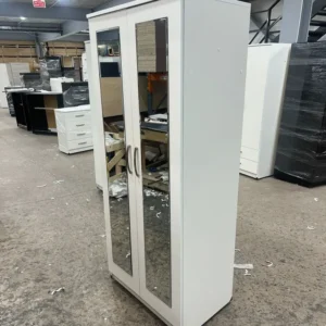 2 Door White Wardrobe With Drawers