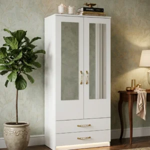2 door wardrobe with mirror and drawers