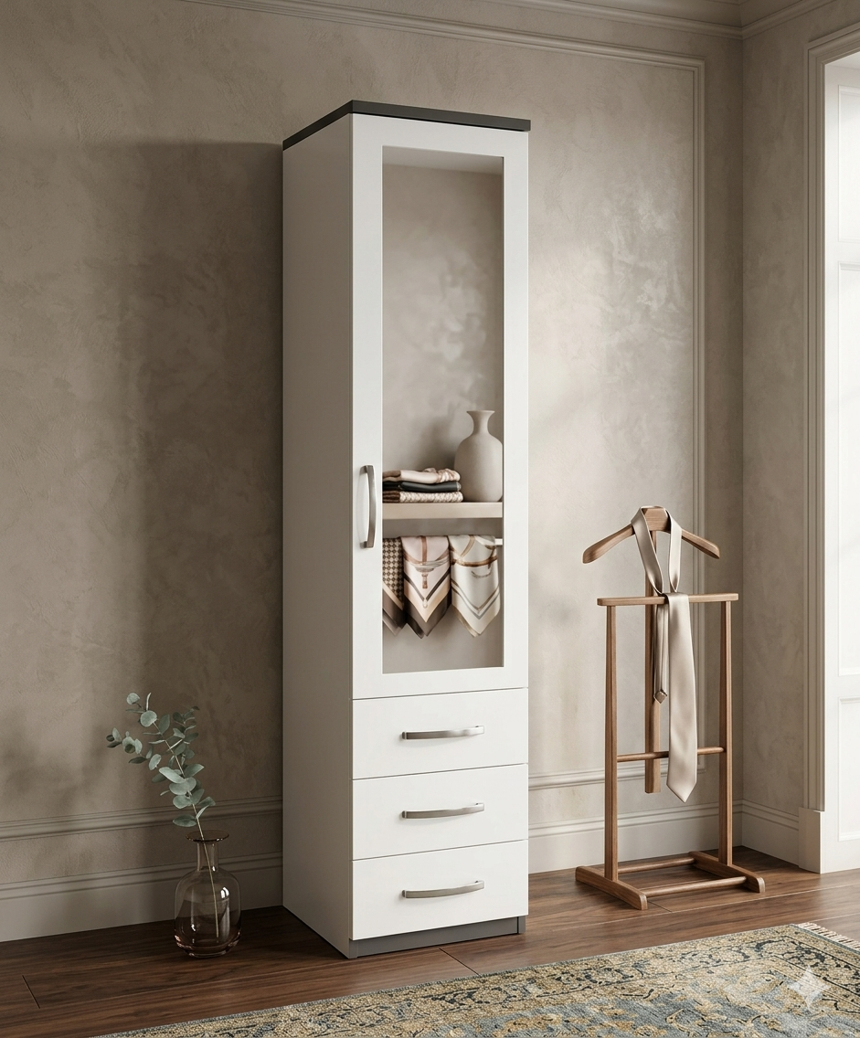 Single Wardrobe with Drawers for More Storage 1 Single Wardrobe with Drawers for More Storage