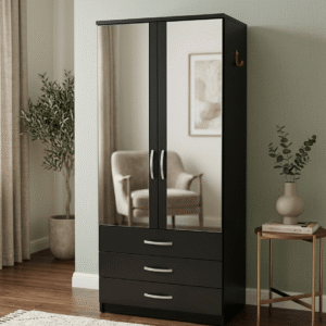 2 Door Wardrobe With Drawers and Mirror