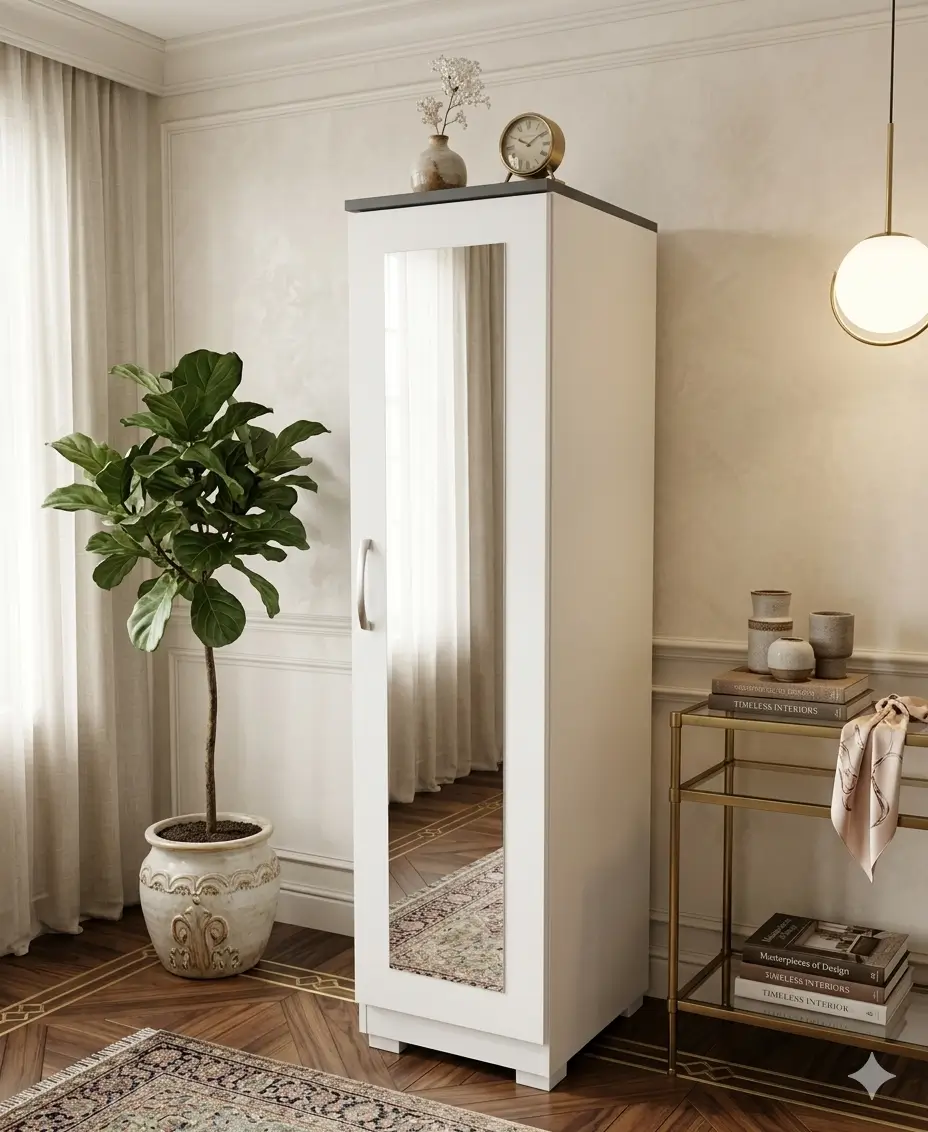 Single Mirrored Wardrobe 1 Single Mirrored Wardrobe
